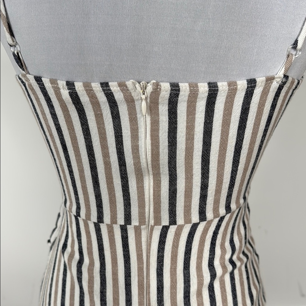 Sage Striped Faux Wrap Mini Dress in Blue and White‎ Sz SM - Picture 6 of 8
